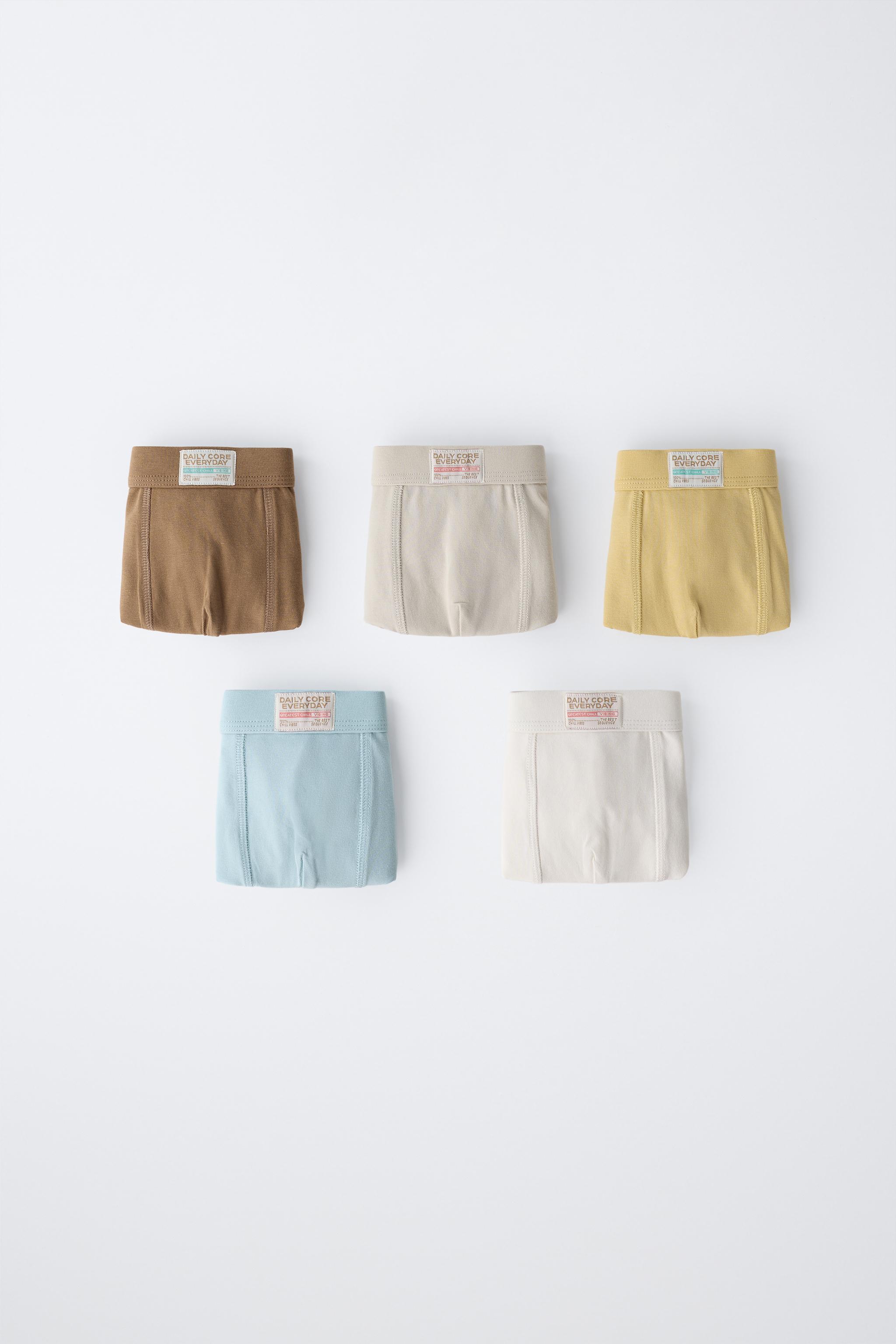 PACK DE CINQ BOXERS ÉTIQUETTE (6-14 ANS)